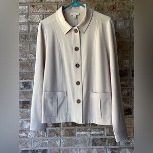 Appleseed Jacket Blazer Women's 14 Neutral coat jacket button up tunic